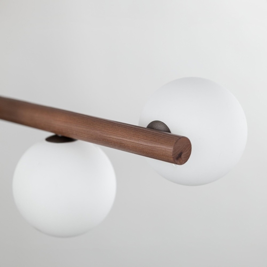 Lampadario legno noce per soggiorno moderno